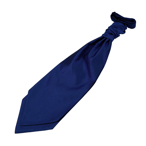 Solid Check Pre-Tied Ruche Cravat - Royal Blue