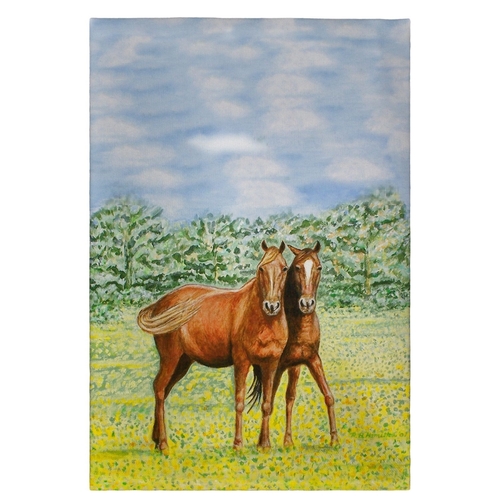 Betsy Drake GT057 Two Horses Guest Towel - 20 x 20 in.
