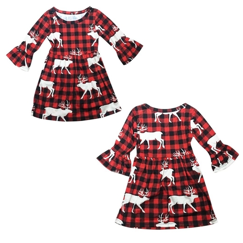 Little Girls Xmas Clothes Toddler Baby Girl Flare