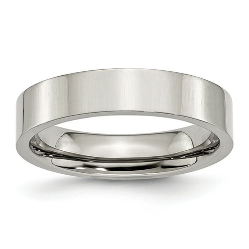 5 mm Stainless Steel Flat Polished Band - Size 6