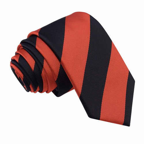 Striped Slim Tie - Red & Black