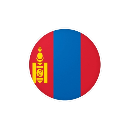 Autocollant rond Drapeau de la Mongolie en plusieurs tailles