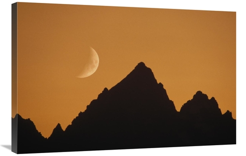 Global Gallery GCS-452838-2436-142 24 x 36 in. Moon Over Rocky Mountai