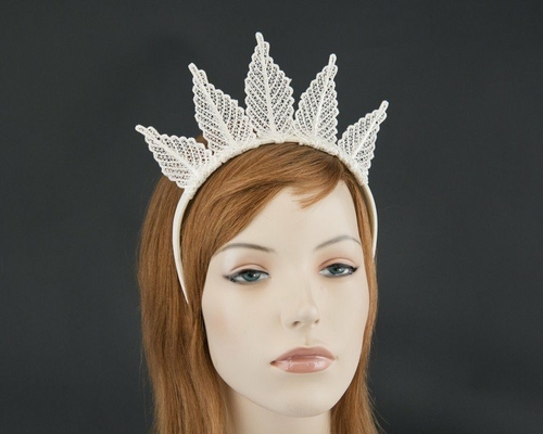 ivory lace crown fascinator MA674I