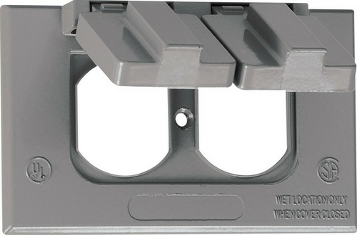 Sigma 14245 1 Gang Gray Weatherproof Horizontal Duplex Receptacle Cove