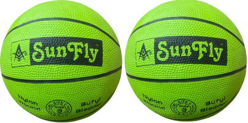 Water Resistant Rubber Basketball for beginners and training PACK OF 2