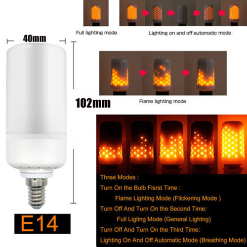 E14 Flame Effect Simulated Nature Fire Light Bulb