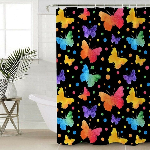 Pastel Butterflies Pattern Shower Curtain
