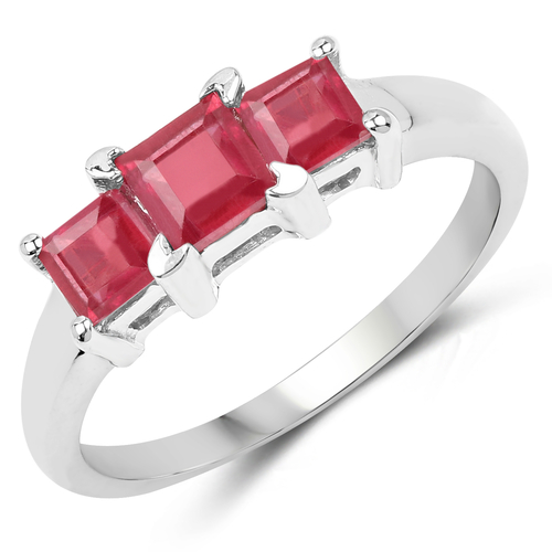 1.23 Carat Genuine Ruby .925 Sterling Silver Ring