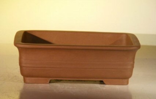 Tan Unglazed Ceramic Bonsai Pot - Rectangle6.5" x 4.5" x 2.125"