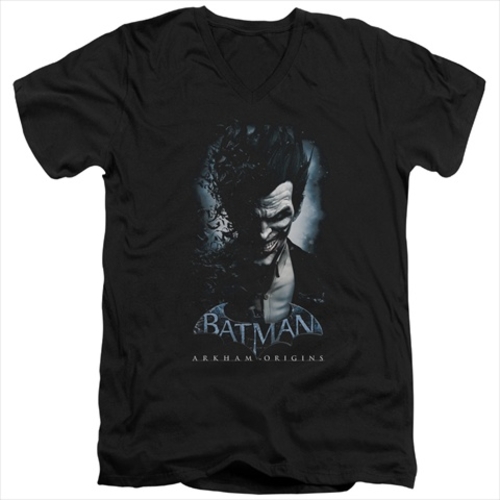 Batman Arkham Origins-Joker - Short Sleeve Adult 30-1 Tee, Black -