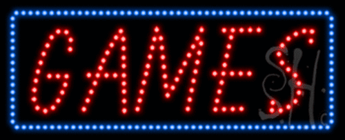 Everything Neon L100-8549 Games Animated LED Sign 13" Tall x 32&q