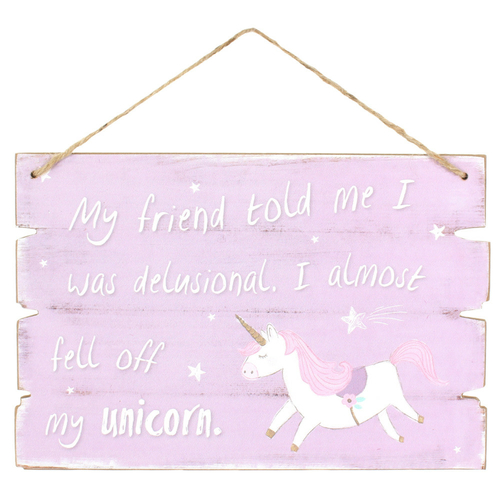 Purple Unicorn Hanging Sign