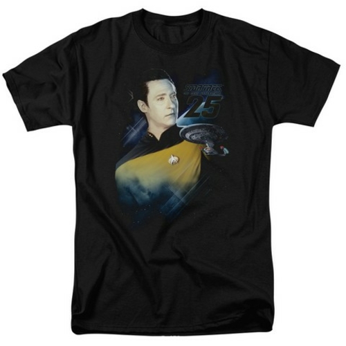 Trevco Star Trek-Data 25Th - Short Sleeve Adult 18-1 Tee - Black- Extr