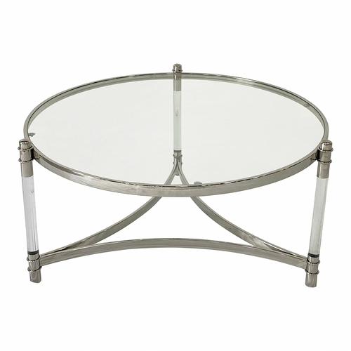 Silver Coffee Table 37.5"D X 18"H