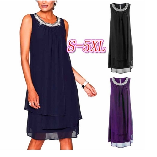  Women Plus Size Fashion Sleeveless Sequins