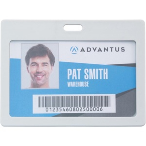 Advantus AVT97063 Horizontal Secure Rigid ID Badge Holder, White