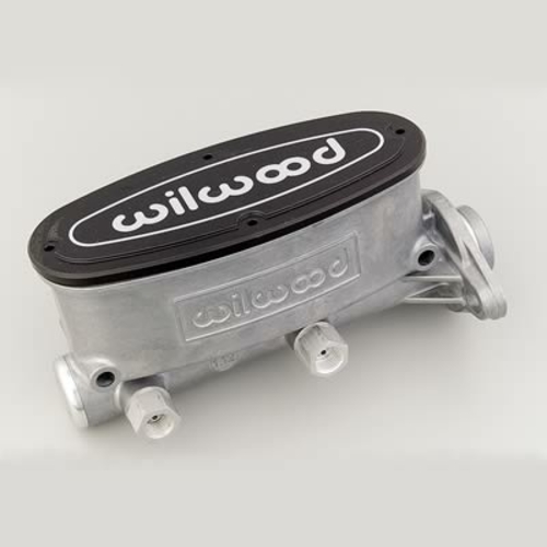 Wilwood 2608556 1.12 In. Tandem Brake Master Cylinder- Silver & Black