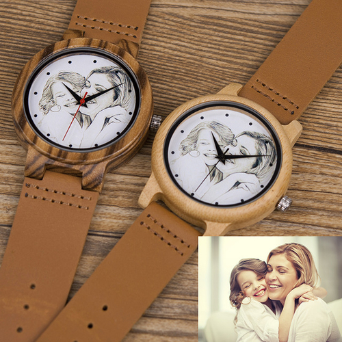 Custom Brand Your Own Photo Watch Unique Bamboo