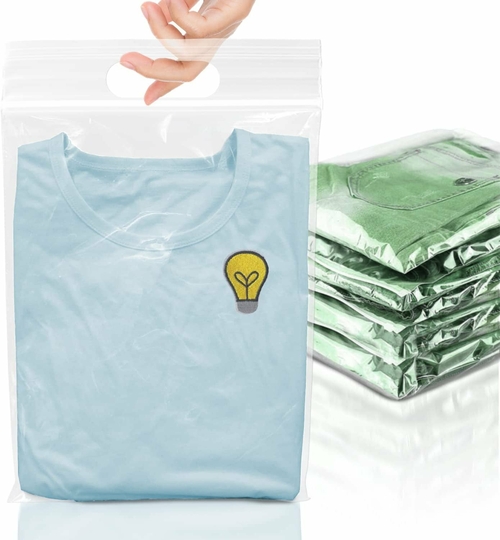 PUREVACY Die Cut Zipper Bags 3 mil Clear