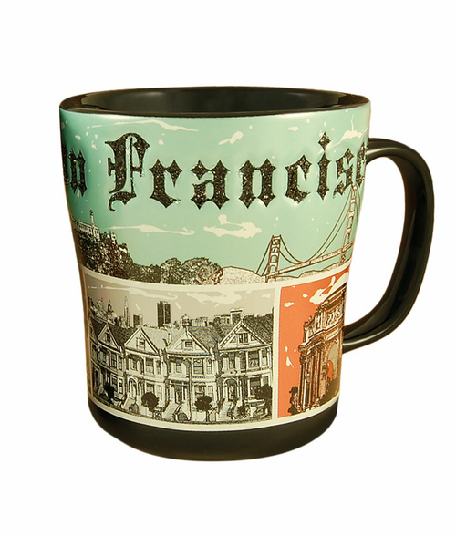 Americaware SMSFN03 San Francisco Black 14 oz Metallic Design Mug