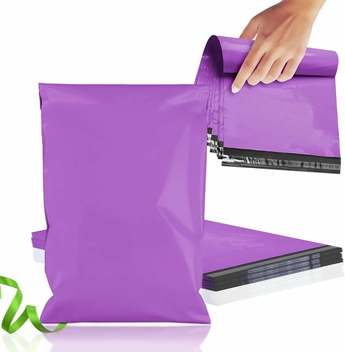 PUREVACY Poly Mailers 10 x 13. Pack of 100 Purple Plastic Envelopes 2