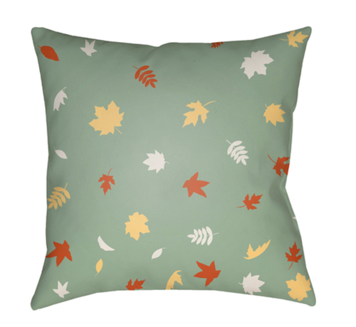 Surya FROND004-1818 Falling Leaves Medium Throw Pillow, 18 x 18 x 