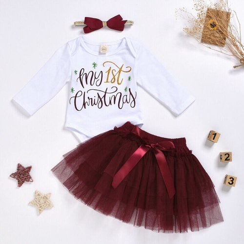 Pudcoco Autumn Newborn kids Baby Girl Xmas Long