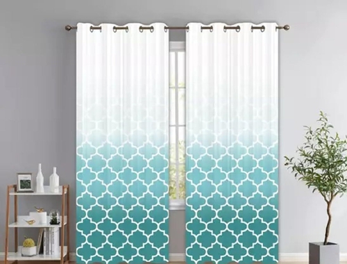 Geometric Digital Printed Polyester Fabric Curtains for Living