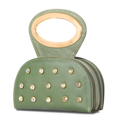 Women Chains Handbag Lady Travel Purse-GREEN