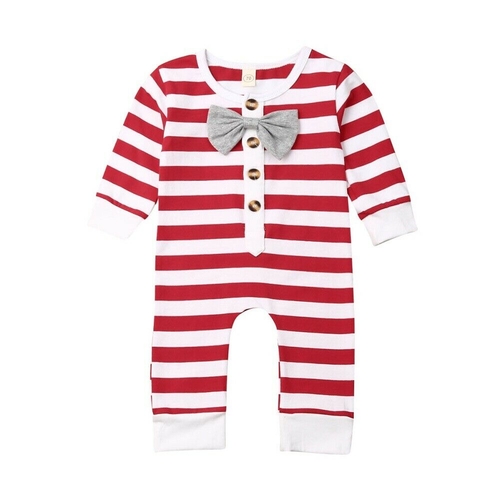 0 24M Xmas Kid Baby Boy Rompers Gentleman Clothes