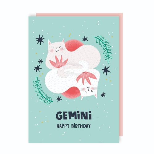 Gemini Zodiac Sign Birthday Card (Pack of 6)