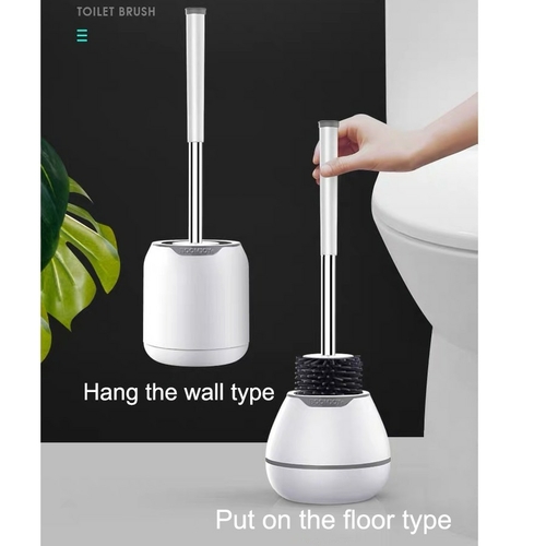 TPR Toilet Brush and Holder Set Silicone Bristles Brush for For Toilet
