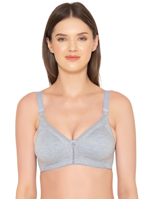 Grey Cotton Blend Tshirt Bra(Size36)(Colorgrey)