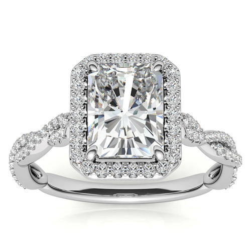 14k Gold Moissanite Emerald Shape Ring – LR00204