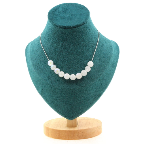 Moonstone 8 mm 10 beads necklace. 