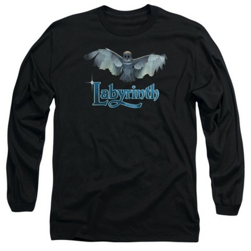 Trevco Labyrinth-Title Sequence Long Sleeve Adult 18-1 Tee- Black - Me