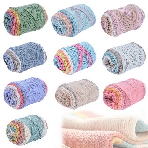 1pc 100g Solid/ Color Hand woven Cotton Yarn Soft
