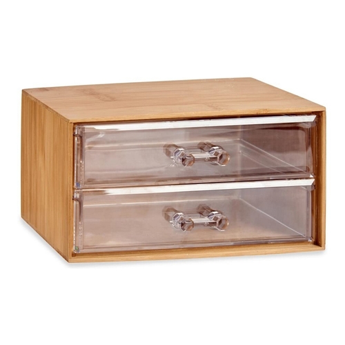 Jewelry box 89484 Brown Transparent Bamboo Methacrylate (12 x 10 x