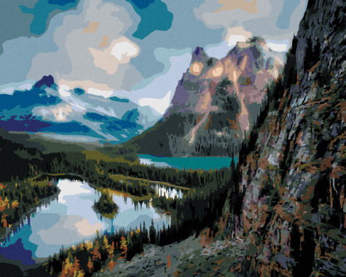 Zuty - Paint by Numbers - LAKES IN MOUNTAIN LANDSCAPES (DENNIS