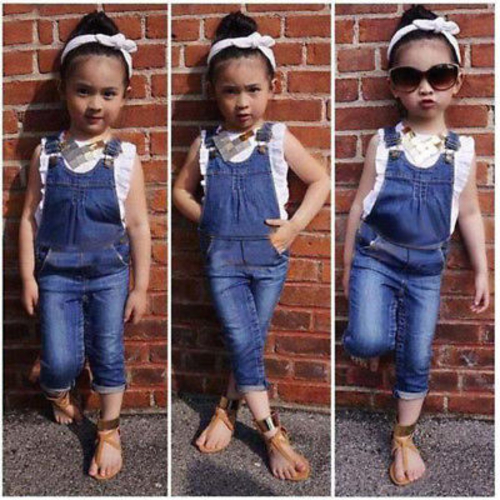 Children Denim Sleeveless Overall Girls Clothes