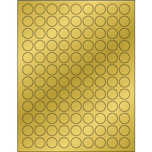 Tape Logic LL215GD 0.75 in. Gold Foil Circle Laser Labels - Pack of 10