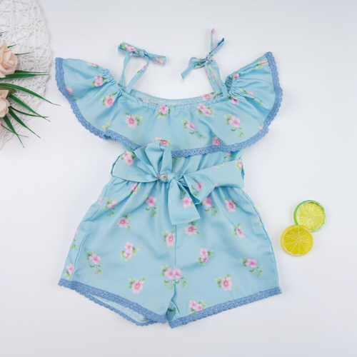 Toddler Kids Baby Girl Floral Off Shoulder Romper