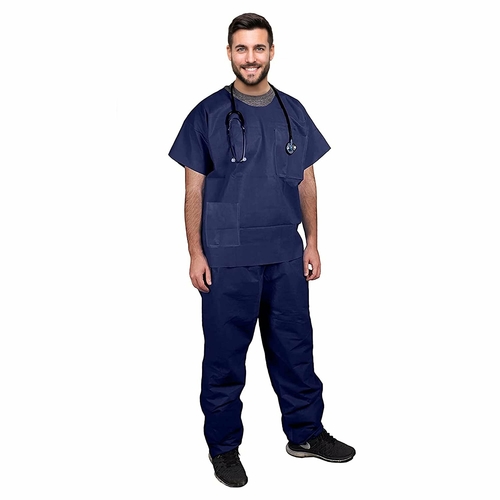 Disposable Scrubs Top and Bottom Large. 55 GSM Polypropylene Shirts
