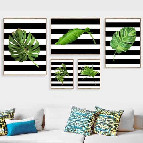 Fresh Palm Monstera Banana Leaf Fern Wall