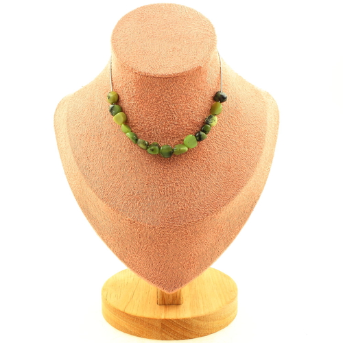 Jade Nephrite from Xiuyan China 15 beads necklace. 