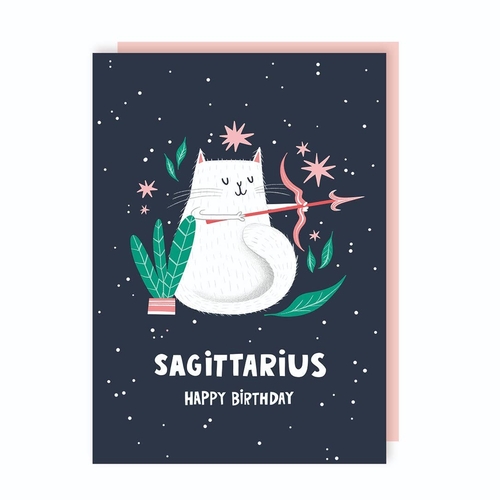 Sagittarius Zodiac Sign Birthday Card (Pack of 6)