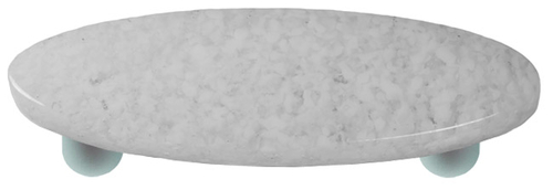 Hot Knobs HK8060-POA Granite Clear & White Oval Glass Cabinet Pull - A