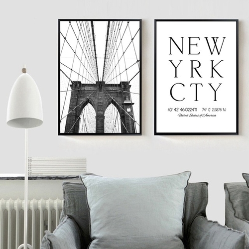 New York City Art Poster ,  Brooklyn Bridge Poster