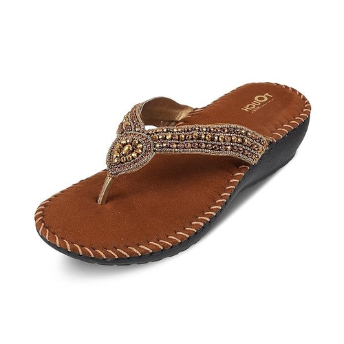 Women Beaded Orthopedic Thong Sandals – Comfortable Extra Soft Insole